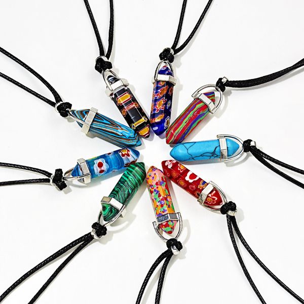 fashion versatile hexagon prism malachite nature stone bullet pendant necklace collarbone cord chain necklaces, Silver
fashion versatile hexagon prism malachite nature stone bullet pendant necklace collarbone cord chain necklaces, Silver