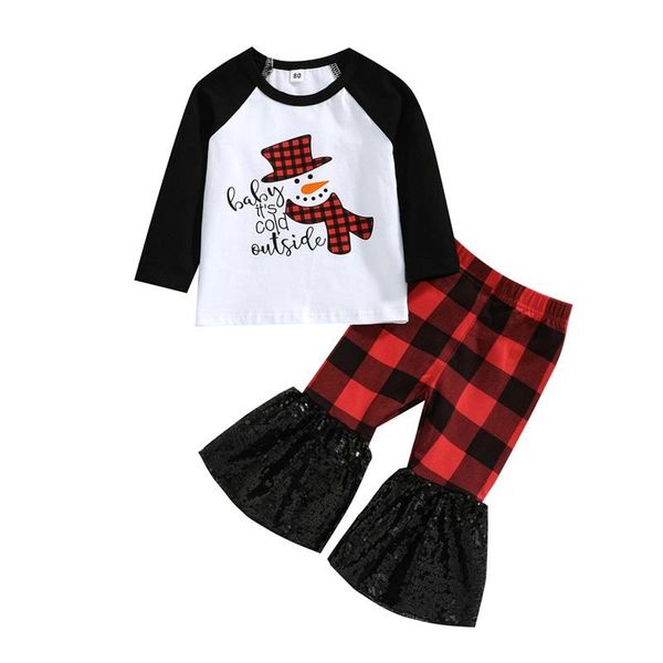 clothing sets 2pcs toddler girls christmas outfits snowman print long sleeve + sequined plaid bell-bottom pants 6 months to 4 years, White
clothing sets 2pcs toddler girls christmas outfits snowman print long sleeve + sequined plaid bell-bottom pants 6 months to 4 years, White