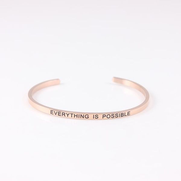 bangle everything is possible rose 316l stainless steel inspirational quote cuff bracelets mantra bangles for women, Black
bangle everything is possible rose 316l stainless steel inspirational quote cuff bracelets mantra bangles for women, Black