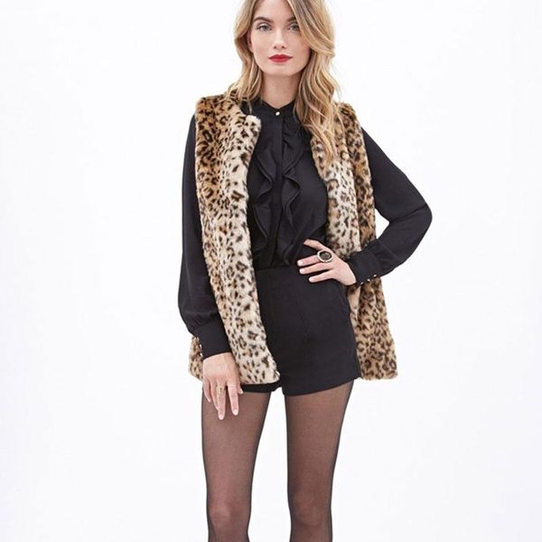 women's vests autumn 2021 women leopard faux fur slim fashion elegant winter coats the long section jacket, Black;white
women's vests autumn 2021 women leopard faux fur slim fashion elegant winter coats the long section jacket, Black;white