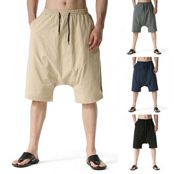 men's shorts casual beach loose multi-pockets men solid color drop crotch, White;black
men's shorts casual beach loose multi-pockets men solid color drop crotch, White;black