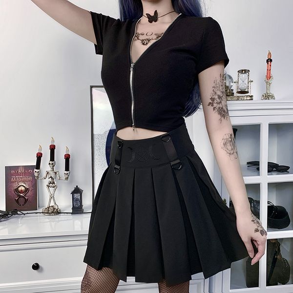 slim short sleeve crop gothic women v-neck solid color splice zipper bodycon short t-shirt 2021 street, White
slim short sleeve crop gothic women v-neck solid color splice zipper bodycon short t-shirt 2021 street, White