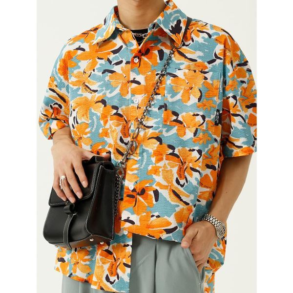 men's casual shirts breathable cotton yellow floral print hawaiian men shirt for beach summer short sleeve mens black loose streetwear, White;black
men's casual shirts breathable cotton yellow floral print hawaiian men shirt for beach summer short sleeve mens black loose streetwear, White;black