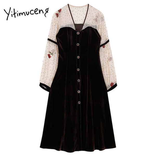 yitimuceng patchwork button vintage dress women a-line black spring v-neck long sleeve high waist clothing office lady 210601, Black;gray
yitimuceng patchwork button vintage dress women a-line black spring v-neck long sleeve high waist clothing office lady 210601, Black;gray