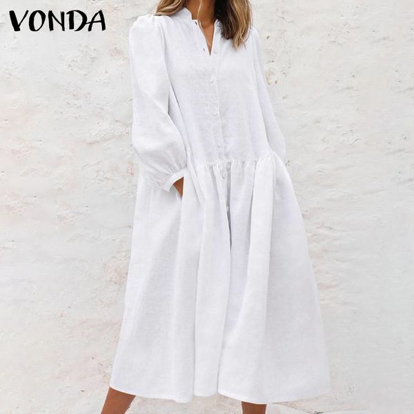casual solid shirt dresses femme ladies long sleeve sundress vonda 2021 solid dress women stylish retro ruffle dresss robe 5xl x0521, Black;gray
casual solid shirt dresses femme ladies long sleeve sundress vonda 2021 solid dress women stylish retro ruffle dresss robe 5xl x0521, Black;gray