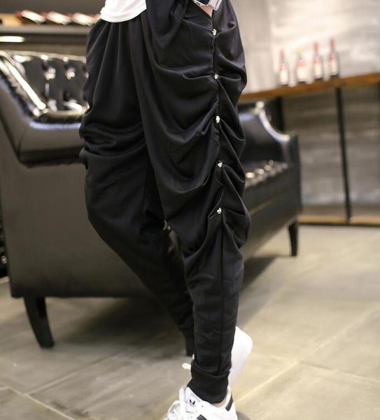 2021 men's spring and autumn rivet harem pants punk hip hop drops c loose pants nightclub stage jogger casual streetwear, Black
2021 men's spring and autumn rivet harem pants punk hip hop drops c loose pants nightclub stage jogger casual streetwear, Black