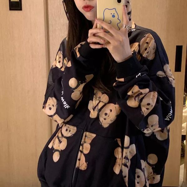 women's hoodies & sweatshirts cute women spring 3d hoodie sweatshirt zipper harajuku oversized jacket casual korean hooded tracksuit be, Black
women's hoodies & sweatshirts cute women spring 3d hoodie sweatshirt zipper harajuku oversized jacket casual korean hooded tracksuit be, Black