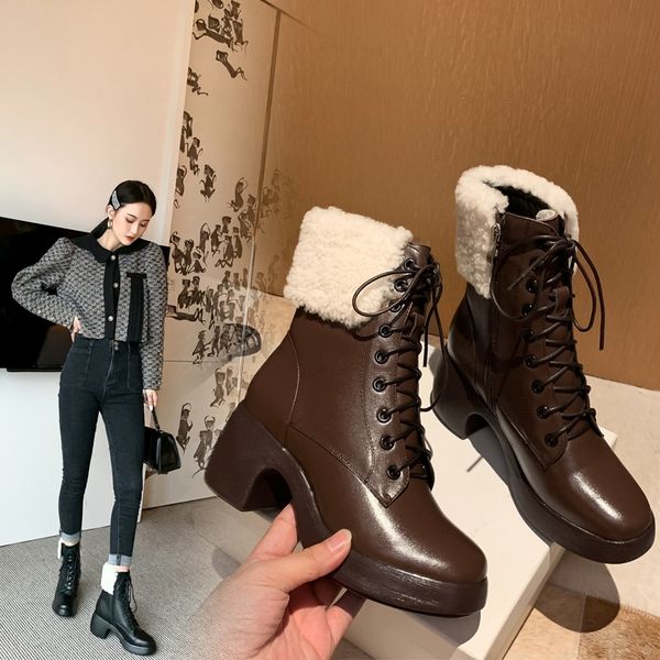 2021 russian winter female upper natural lining boots wool women's shoes hhjq, Black
2021 russian winter female upper natural lining boots wool women's shoes hhjq, Black