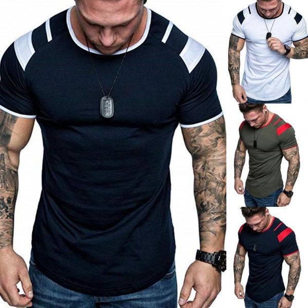 men's t-shirts solid color round neck shoulder matching casual short-sleeved slim underwear summer t-shirt, White;black
men's t-shirts solid color round neck shoulder matching casual short-sleeved slim underwear summer t-shirt, White;black