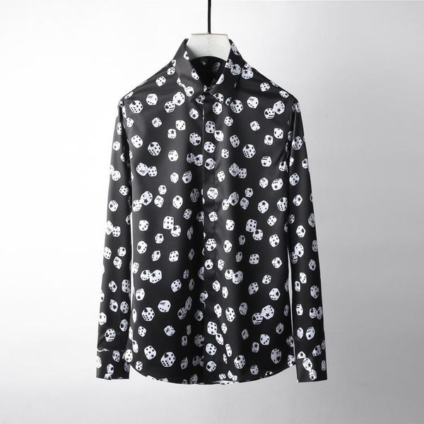 men's casual shirts allover printed men shirt luxury long sleeve party mens dress hight quality slim fit plus size, White;black
men's casual shirts allover printed men shirt luxury long sleeve party mens dress hight quality slim fit plus size, White;black