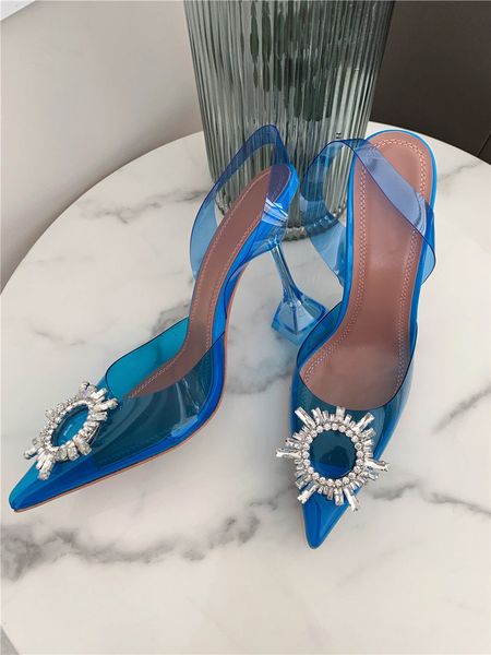 casual designer lady women sandals blue pvc transparent crystal strass pointy, Black
casual designer lady women sandals blue pvc transparent crystal strass pointy, Black