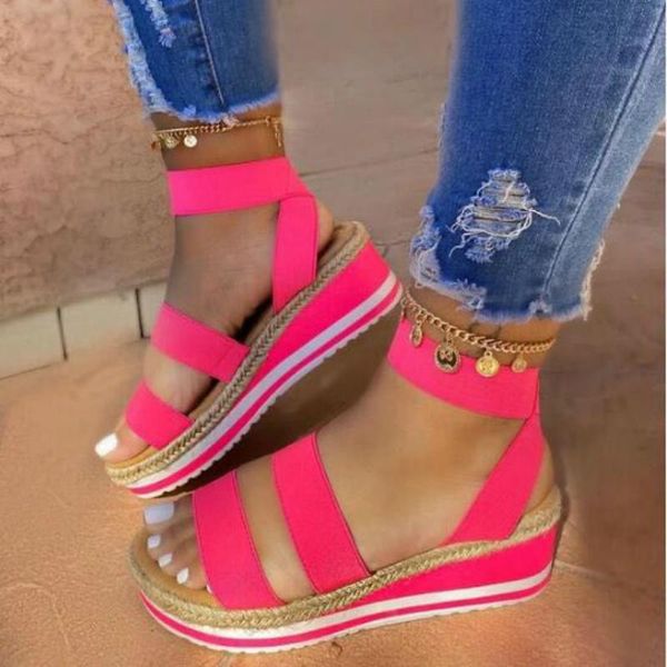 sandals summer women ankle strap platform wedges heels slip on peep toe fashion light color baech ladies shoes zapatos de mujer, Black
sandals summer women ankle strap platform wedges heels slip on peep toe fashion light color baech ladies shoes zapatos de mujer, Black