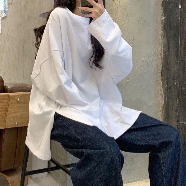 women's t-shirt long sleeve t-shirts black/white pure cotton comfortable soft medium round neck y2k aesthetic harajuku leisure
women's t-shirt long sleeve t-shirts black/white pure cotton comfortable soft medium round neck y2k aesthetic harajuku leisure