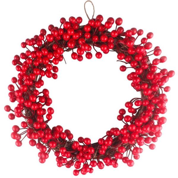 decorative flowers & wreaths 35cm artificial red berry wreath fall front door fireplace hanging garlands farmhouse decorations 
decorative flowers & wreaths 35cm artificial red berry wreath fall front door fireplace hanging garlands farmhouse decorations