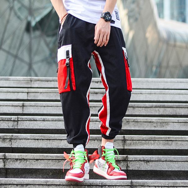 2021 new fashion streetwear joggers stripe spliced designer big pocket cargo loose camouflage elastic waist hip hop pants men 2mhi, Black
2021 new fashion streetwear joggers stripe spliced designer big pocket cargo loose camouflage elastic waist hip hop pants men 2mhi, Black