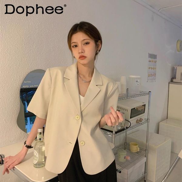 women's suits & blazers casual short sleeve suit coat for women 2021 summer thin blazer collar solid color single-breasted elegant jack, White;black
women's suits & blazers casual short sleeve suit coat for women 2021 summer thin blazer collar solid color single-breasted elegant jack, White;black
