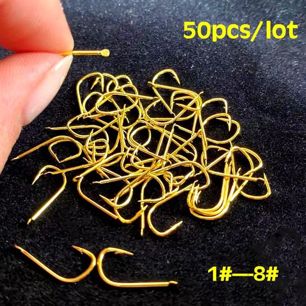 50pcs/lot 1-8# stainless steel yellow double spined barbed bait long handle fish hook fishing tool carp crucian carp pond stream
50pcs/lot 1-8# stainless steel yellow double spined barbed bait long handle fish hook fishing tool carp crucian carp pond stream