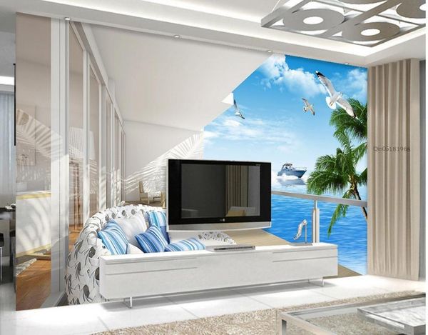 wallpapers 3d customized wallpaper custom balcony with sea view outside the window po 
wallpapers 3d customized wallpaper custom balcony with sea view outside the window po