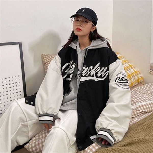 high-quality baseball jackets for women loose thin letter coat couple retro clothes oversize jacket spring and autumn 210928, Black;brown
high-quality baseball jackets for women loose thin letter coat couple retro clothes oversize jacket spring and autumn 210928, Black;brown