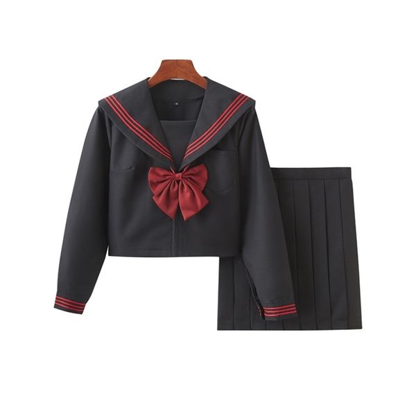orthodox jk uniform dark black red three basic student sailor class suit pleated skirt
orthodox jk uniform dark black red three basic student sailor class suit pleated skirt