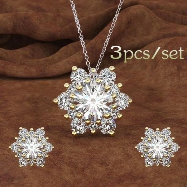 earrings & necklace luxury snowflake crystal women jewelry set wedding snow flower pendant collier girl gift, Silver
earrings & necklace luxury snowflake crystal women jewelry set wedding snow flower pendant collier girl gift, Silver