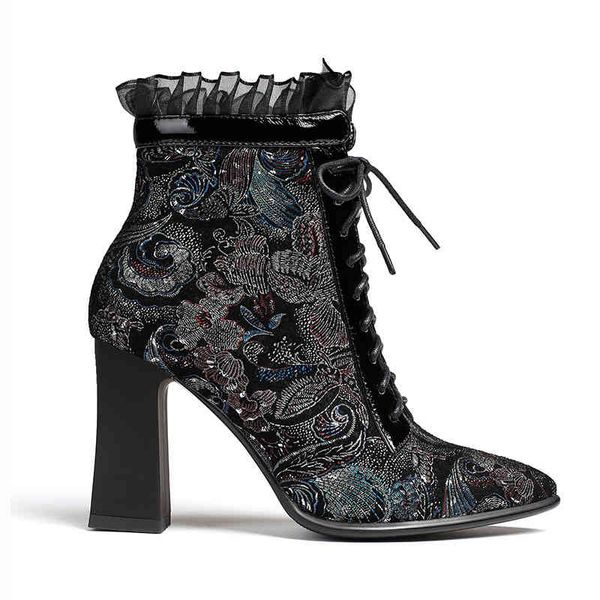 dress shoes phoentin botas de couro femininas, com estampa flor, para inverno, mulheres, cadarço, sapatos festa, zÃper, v34w, Black 
dress shoes phoentin botas de couro femininas, com estampa flor, para inverno, mulheres, cadarço, sapatos festa, zÃper, v34w, Black