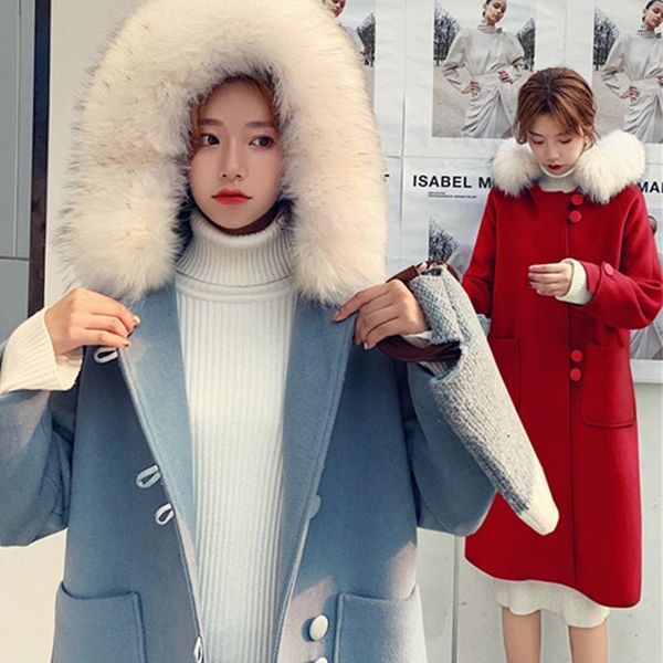 women's wool & blends 2021 autumn winter korean fashion fur collar woolen coat mid-length loose all-match elegant women woolens jacket, Black
women's wool & blends 2021 autumn winter korean fashion fur collar woolen coat mid-length loose all-match elegant women woolens jacket, Black