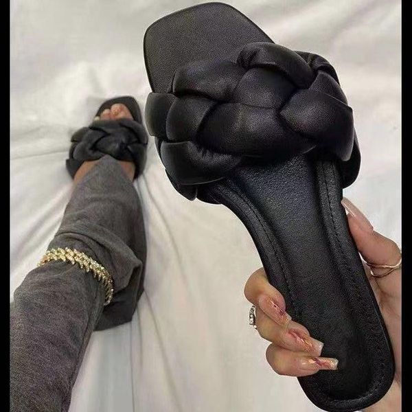 slippers european and american women's sandals 2021 summer large size square toe flat one word beach women, Black
slippers european and american women's sandals 2021 summer large size square toe flat one word beach women, Black