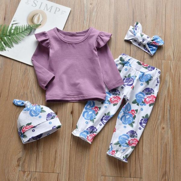 clothing sets born baby girls clothes set purple long sleeve t-shirt+casual flower pants+headband+hat 4pcs infant outfits, White
clothing sets born baby girls clothes set purple long sleeve t-shirt+casual flower pants+headband+hat 4pcs infant outfits, White