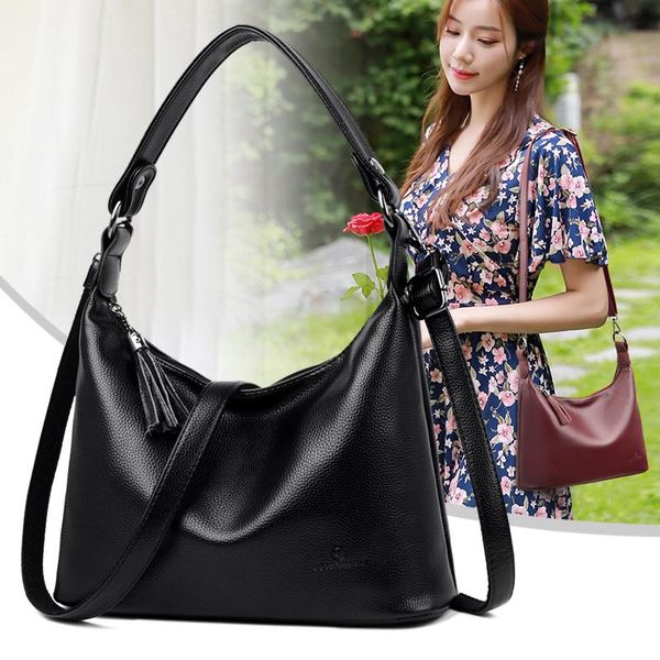 luxury soft leather shoulder bags for women large capacity messenger bag elegant female tote handbags female black crossbody bag
luxury soft leather shoulder bags for women large capacity messenger bag elegant female tote handbags female black crossbody bag
