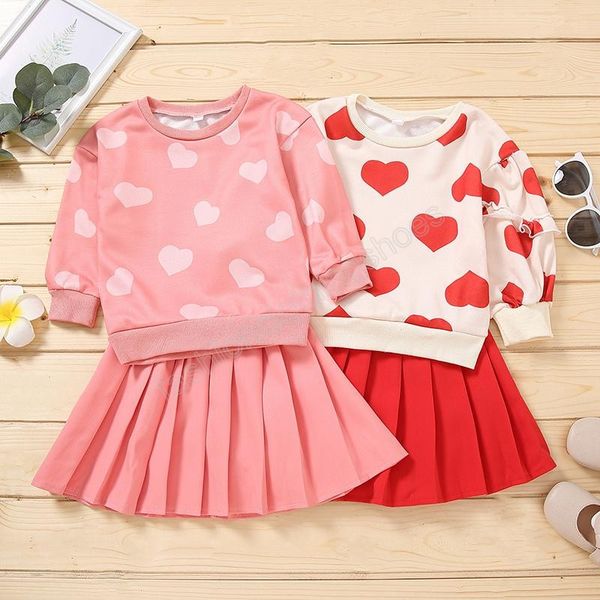 kids clothing sets girls outfits children love heart print +pleated skirts 2pcs/set spring autumn fashion valentine's day baby clothes, White
kids clothing sets girls outfits children love heart print +pleated skirts 2pcs/set spring autumn fashion valentine's day baby clothes, White