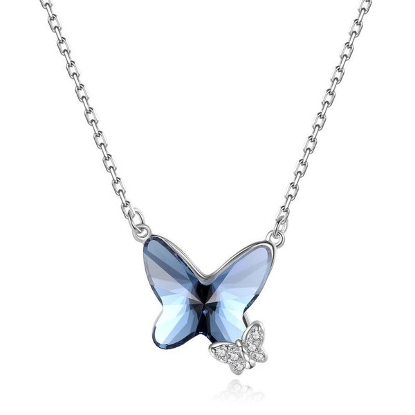 chains 100% s925 sterling silver necklace original butterfly pendant austrian crystal simple wild clavicle chain female jewelry
chains 100% s925 sterling silver necklace original butterfly pendant austrian crystal simple wild clavicle chain female jewelry