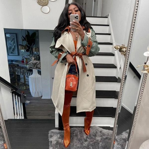 women's trench coats gretchen autumn winter women coat long outerwear fashion color block stitching sleeve double-breasted windbreakers, Tan;black
women's trench coats gretchen autumn winter women coat long outerwear fashion color block stitching sleeve double-breasted windbreakers, Tan;black