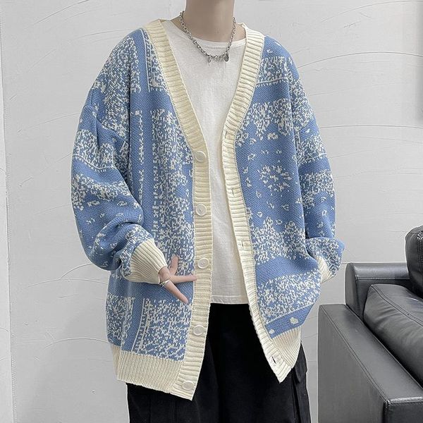 men's sweaters young men student japan preppy style harajuku print knitted sweater cardigan handsome loose casual sweatercoat, White;black
men's sweaters young men student japan preppy style harajuku print knitted sweater cardigan handsome loose casual sweatercoat, White;black