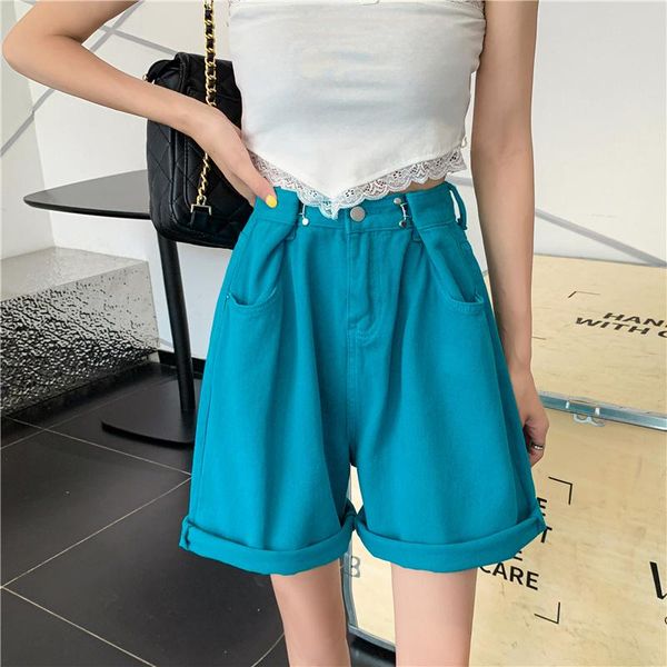 women's shorts women loose denim high waist rolled hem five point jeans girl summer chic harajuku wide leg pockets streetwear, White;black
women's shorts women loose denim high waist rolled hem five point jeans girl summer chic harajuku wide leg pockets streetwear, White;black