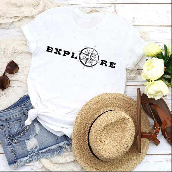 women graphic compass letter adventure printed lady 90s fashion tees print t shirt clothing female shirt womens t shirt, White
women graphic compass letter adventure printed lady 90s fashion tees print t shirt clothing female shirt womens t shirt, White