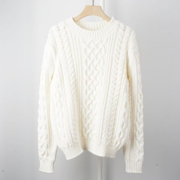 2021 new twist sweater women simple two colors o-neck loose elegant autumn jumper yf47, White;black
2021 new twist sweater women simple two colors o-neck loose elegant autumn jumper yf47, White;black