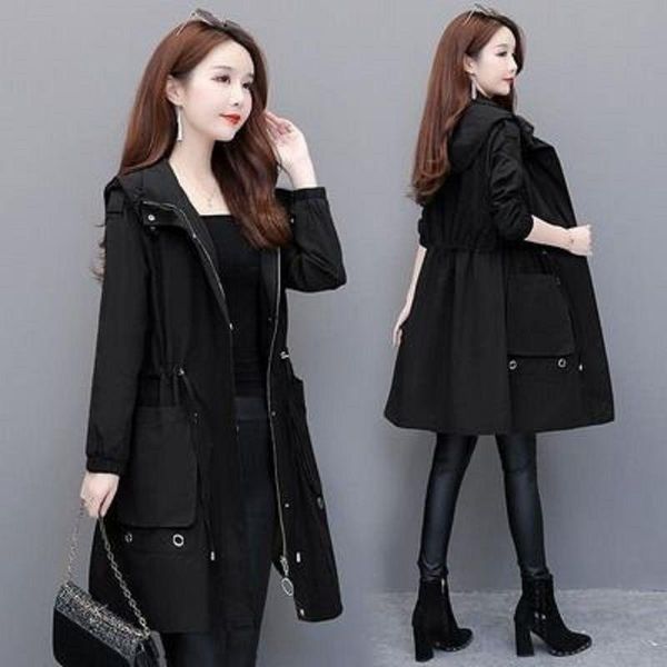 women's jackets 2021 spring autumn women casual long sleeve hooded medium female overcoat solid plus size 5xl loose windbreaker coats a, Black;brown
women's jackets 2021 spring autumn women casual long sleeve hooded medium female overcoat solid plus size 5xl loose windbreaker coats a, Black;brown