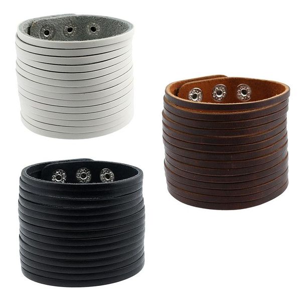 tennis hyperbole wide genuine leather bracelets brown/white/black color multi strands cuff bangles women men wristband jewelry, Golden;silver
tennis hyperbole wide genuine leather bracelets brown/white/black color multi strands cuff bangles women men wristband jewelry, Golden;silver