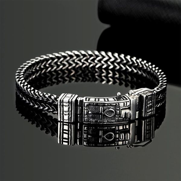 link, chain horus european and american hip-hop jewelry double row bracelet men personality punk titanium steel trend accessories, Black
link, chain horus european and american hip-hop jewelry double row bracelet men personality punk titanium steel trend accessories, Black