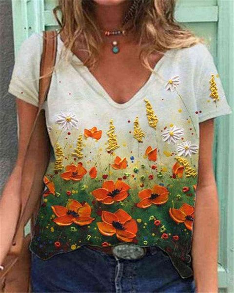 women's t-shirt 2022 summer fashion print seri t-shirt, White 
women's t-shirt 2022 summer fashion print seri t-shirt, White