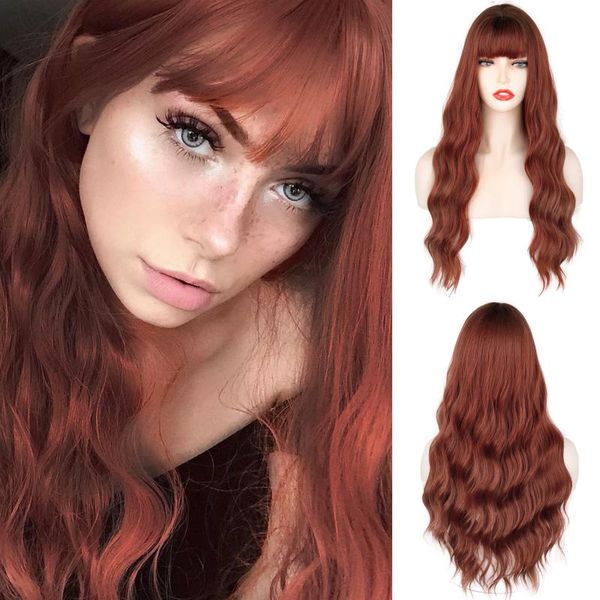 synthetic wigs 26" long water wave wig with bangs red-brown/black color natural heat resistant hair cosplay/lolita for women
synthetic wigs 26" long water wave wig with bangs red-brown/black color natural heat resistant hair cosplay/lolita for women