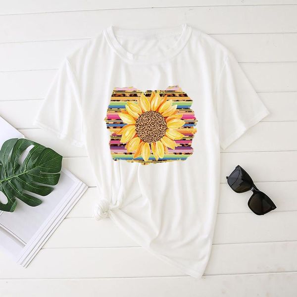 women's t-shirt 2021 casual short sleeve tshirt womens leisure leopard sunflower print o neck harajuku oversize loose camisetas mujer, White
women's t-shirt 2021 casual short sleeve tshirt womens leisure leopard sunflower print o neck harajuku oversize loose camisetas mujer, White
