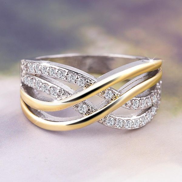 cluster rings moissanite accessories european and american fashion ladies gold-plated ring two-tone wedding, Golden;silver
cluster rings moissanite accessories european and american fashion ladies gold-plated ring two-tone wedding, Golden;silver