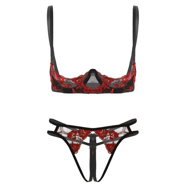 msemis womens erotic floral lace lingerie set bare exposed breasts underwire bra with crotchless g-string thong briefs
msemis womens erotic floral lace lingerie set bare exposed breasts underwire bra with crotchless g-string thong briefs