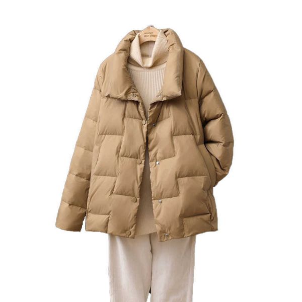 2021 autumn and winter lightweight down et women's short fashion thin large loose coat, Black
2021 autumn and winter lightweight down et women's short fashion thin large loose coat, Black