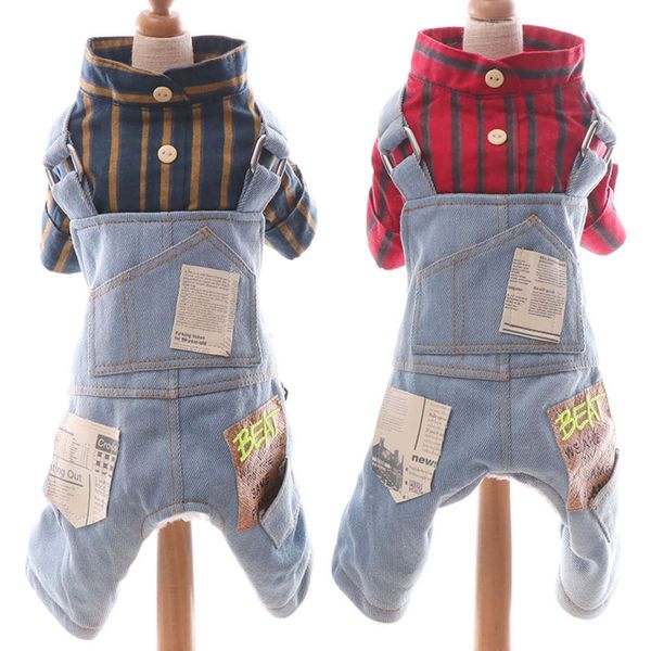 dog autumn and winter plush newspaper denim strap four legged cotton small pet clothing 1243
dog autumn and winter plush newspaper denim strap four legged cotton small pet clothing 1243