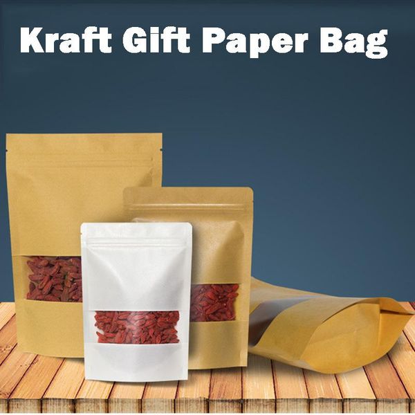 50pcs/lot kraft paper bag window zip lock empty dried fruit gift package self sealing zipper stand up bags
50pcs/lot kraft paper bag window zip lock empty dried fruit gift package self sealing zipper stand up bags