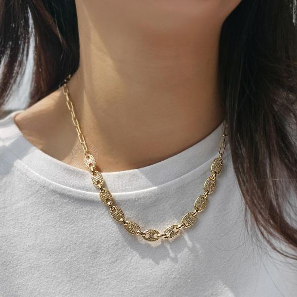 chains coffee beans chain for women unique gold color iced out paved rhinestones marina paperclip link necklace girls lgn495, Silver
chains coffee beans chain for women unique gold color iced out paved rhinestones marina paperclip link necklace girls lgn495, Silver