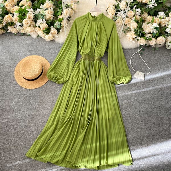 2021 new women spring autumn robe fashion long sleeve slim a line vintage es ladies elegant pleated vestidos wt5q, Black;gray
2021 new women spring autumn robe fashion long sleeve slim a line vintage es ladies elegant pleated vestidos wt5q, Black;gray
